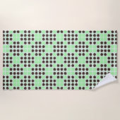 Mint groene crème en chocolade chip quilt patroon strandlaken (Voorkant)