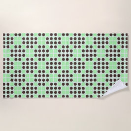 Mint groene crème en chocolade chip quilt patroon strandlaken