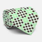 Mint groene crème en chocolade chip quilt patroon stropdas (Opgerold)