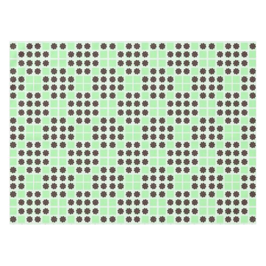 Mint groene crème en chocolade chip quilt patroon tafelkleed (Voorkant (Horizontaal))
