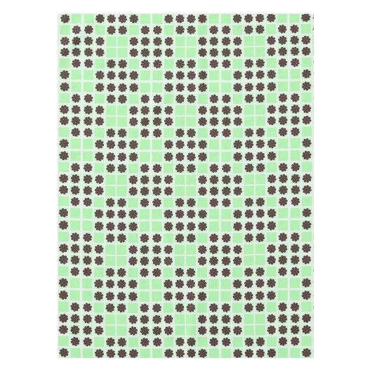 Mint groene crème en chocolade chip quilt patroon tafelkleed (Voorkant)