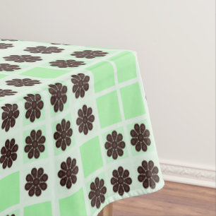 Mint groene crème en chocolade chip quilt patroon tafelkleed