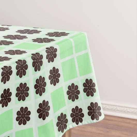 Mint groene crème en chocolade chip quilt patroon tafelkleed (Voorbeeld)
