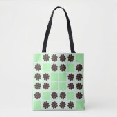 Mint groene crème en chocolade chip quilt patroon tote bag (Voorkant)