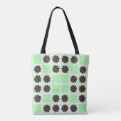 Mint groene crème en chocolade chip quilt patroon tote bag (Achterkant)
