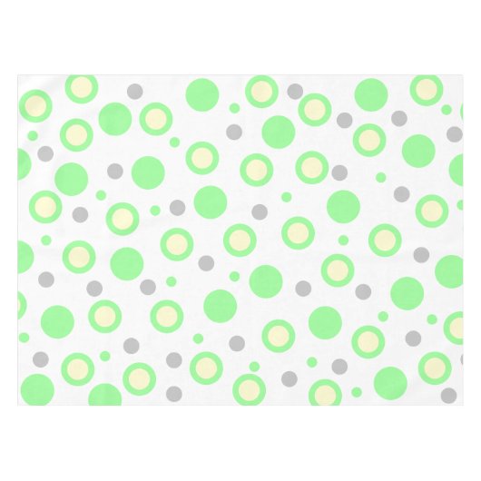 Mint Groene Crème Lichtgrijze Polka Dots Tafelkleed (Voorkant (Horizontaal))