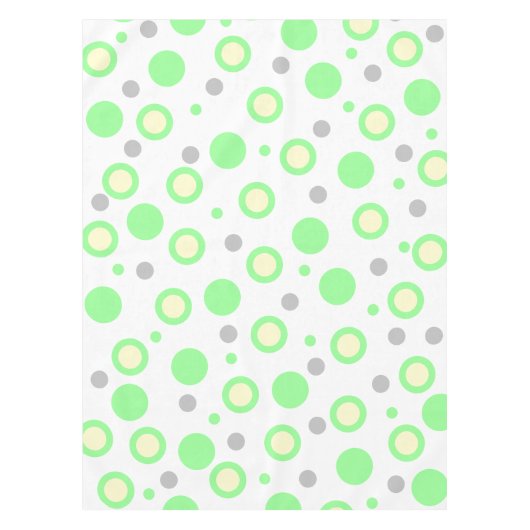 Mint Groene Crème Lichtgrijze Polka Dots Tafelkleed (Voorkant)