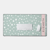 Mint Groene Dalmatische Stippen, Vlekken, Jouw naa Bureaumat (Keyboard & Muis)