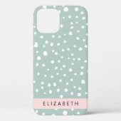 Mint Groene Dalmatische Stippen, Vlekken, Jouw naa Case-Mate iPhone Case (Achterkant)