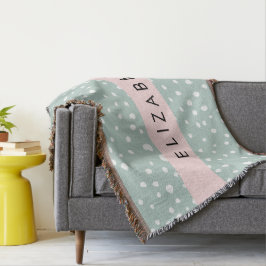 Mint Groene Dalmatische Stippen, Vlekken, Jouw naa Deken