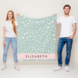 Mint Groene Dalmatische Stippen, Vlekken, Jouw naa Fleece Deken