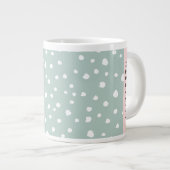 Mint Groene Dalmatische Stippen, Vlekken, Jouw naa Grote Koffiekop (Voorkant rechts)