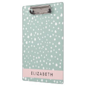 Mint Groene Dalmatische Stippen, Vlekken, Jouw naa Klembord (Links)