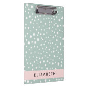 Mint Groene Dalmatische Stippen, Vlekken, Jouw naa Klembord (Rechts)