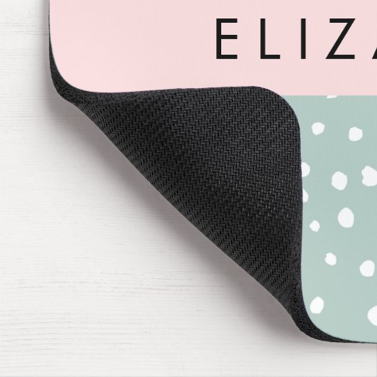 Mint Groene Dalmatische Stippen, Vlekken, Jouw naa Muismat (Hoek)