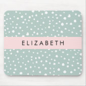 Mint Groene Dalmatische Stippen, Vlekken, Jouw naa Muismat (Voorkant)