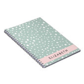 Mint Groene Dalmatische Stippen, Vlekken, Jouw naa Notitieboek (Rechterzijde)