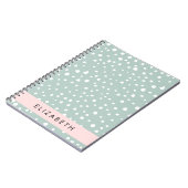 Mint Groene Dalmatische Stippen, Vlekken, Jouw naa Notitieboek (Linkerzijde)