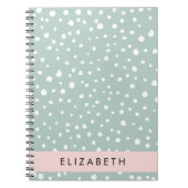Mint Groene Dalmatische Stippen, Vlekken, Jouw naa Notitieboek (Voorkant)