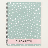 Mint Groene Dalmatische Stippen, Vlekken, Jouw naa Planner (Voorkant)