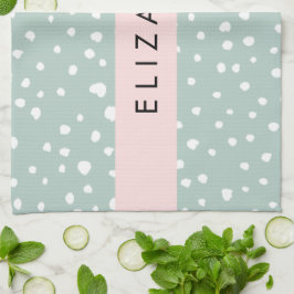 Mint Groene Dalmatische Stippen, Vlekken, Jouw naa Theedoek