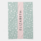 Mint Groene Dalmatische Stippen, Vlekken, Jouw naa Theedoek (Verticaal)