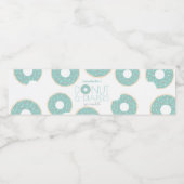 Mint Groene Donut & Luiers Baby Sprinkle Waterfles Etiket (Enkel label)