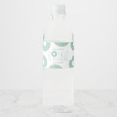 Mint Groene Donut & Luiers Baby Sprinkle Waterfles Etiket (Voorkant)