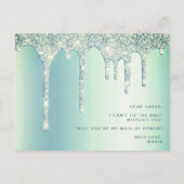 Mint-groene druppels zullen je mijn eerbewijs zijn uitnodiging briefkaart (Achterkant)