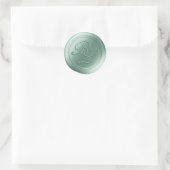 Mint Groene Dubbele Monogram Faux Wax Seal Sticker (Tas)