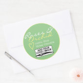 Mint Groene Eenvoudige Kandellabels met Logo Paste Ronde Sticker (Envelop)
