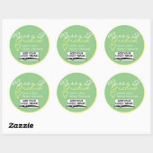 Mint Groene Eenvoudige Kandellabels met Logo Paste Ronde Sticker (Vel)