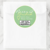 Mint Groene Eenvoudige Kandellabels met Logo Paste Ronde Sticker (Tas)