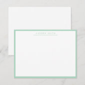 Mint Groene Eenvoudige Lijn Moderne Klassieke Mini Notitiekaartje (Voorkant / Achterkant)
