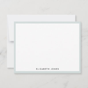 Mint Groene Eenvoudige Moderne Classic Minimalist Notitiekaartje