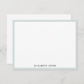 Mint Groene Eenvoudige Moderne Classic Minimalist Notitiekaartje (Voorkant / Achterkant)