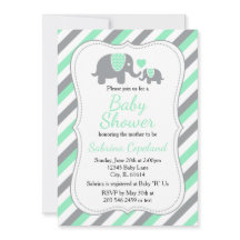 Mint Groene en Grijze Olifant 🐘 | BABY SHOWER