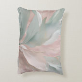 Mint Groene en Roze Kust Botanische Print Accent Kussen (Achterkant (Verticaal))