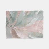Mint Groene en Roze Kust Botanische Print Fleece Deken (Voorkant (Horizontaal))