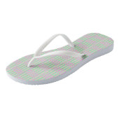 Mint Groene en roze Strepen Teenslippers (Schuin)