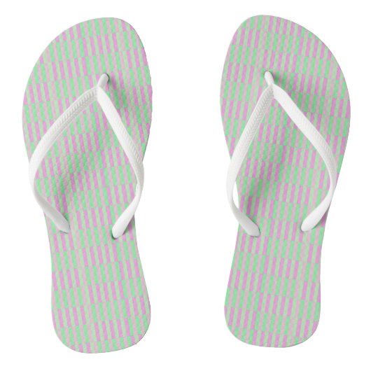 Mint Groene en roze Strepen Teenslippers (Voetbed)