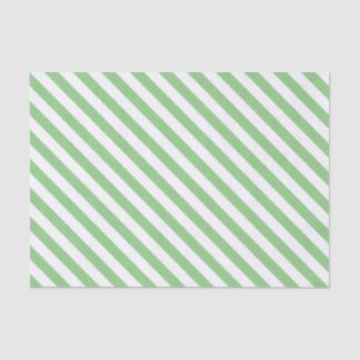 Mint groene en witte diagonale strepen tissuepapier