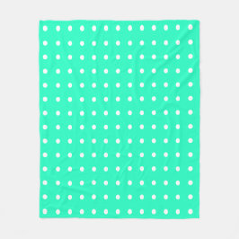 Mint Groene en Witte Polka Dots Fleece Deken