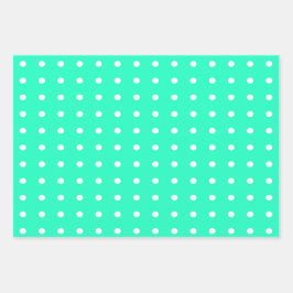 Mint Groene en Witte Polka Dots Inpakpapier Vel