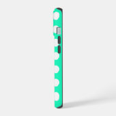 Mint Groene en Witte Polka Dots iPhone 15 Case (Linkerkant)