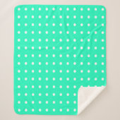 Mint Groene en Witte Polka Dots Sherpa Deken (Voorkant)