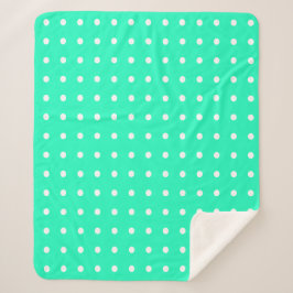 Mint Groene en Witte Polka Dots Sherpa Deken