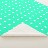 Mint Groene en Witte Polka Dots Sherpa Deken (3/4)