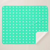 Mint Groene en Witte Polka Dots Sherpa Deken (Voorkant (horizontaal))