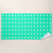 Mint Groene en Witte Polka Dots Strandlaken (Voorkant)